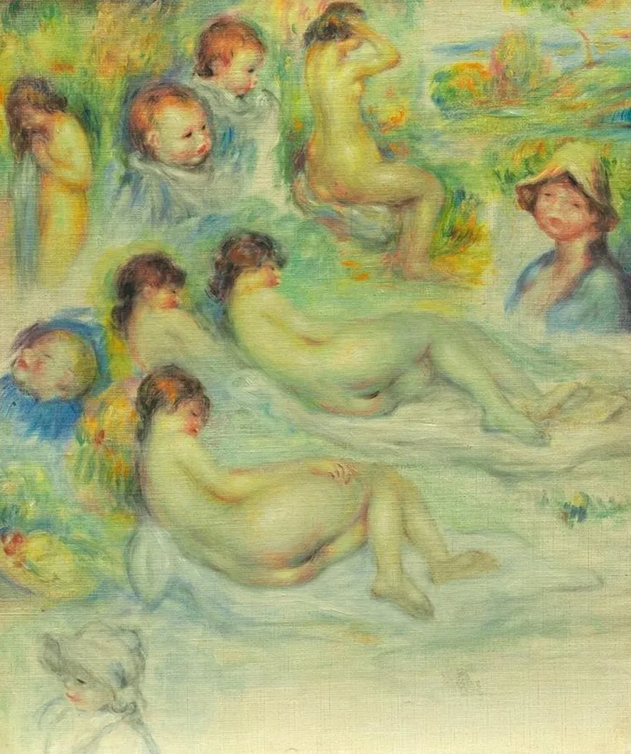 Studies of Pierre Renoir His Mother, Aline Charigot Nudes and Landscape