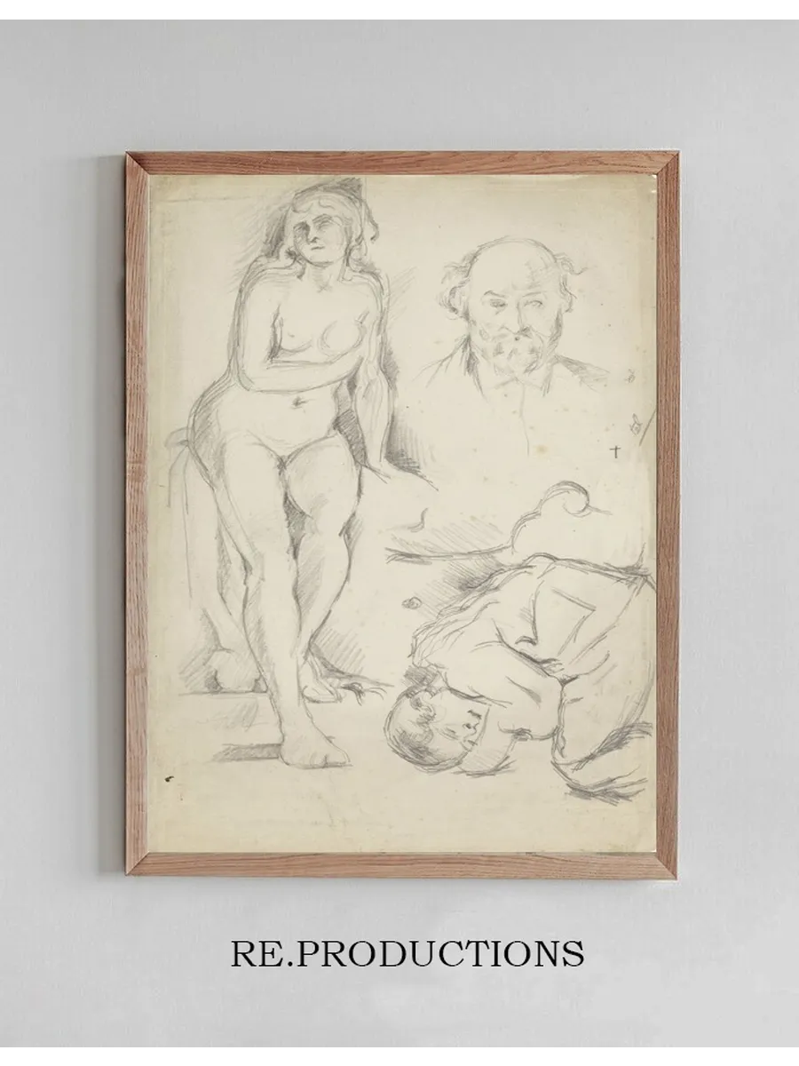 Studies of Three Figures, Including a Self - Portrait