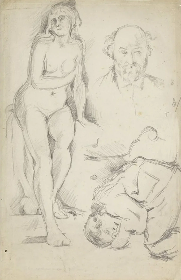 Studies of Three Figures, Including a Self - Portrait