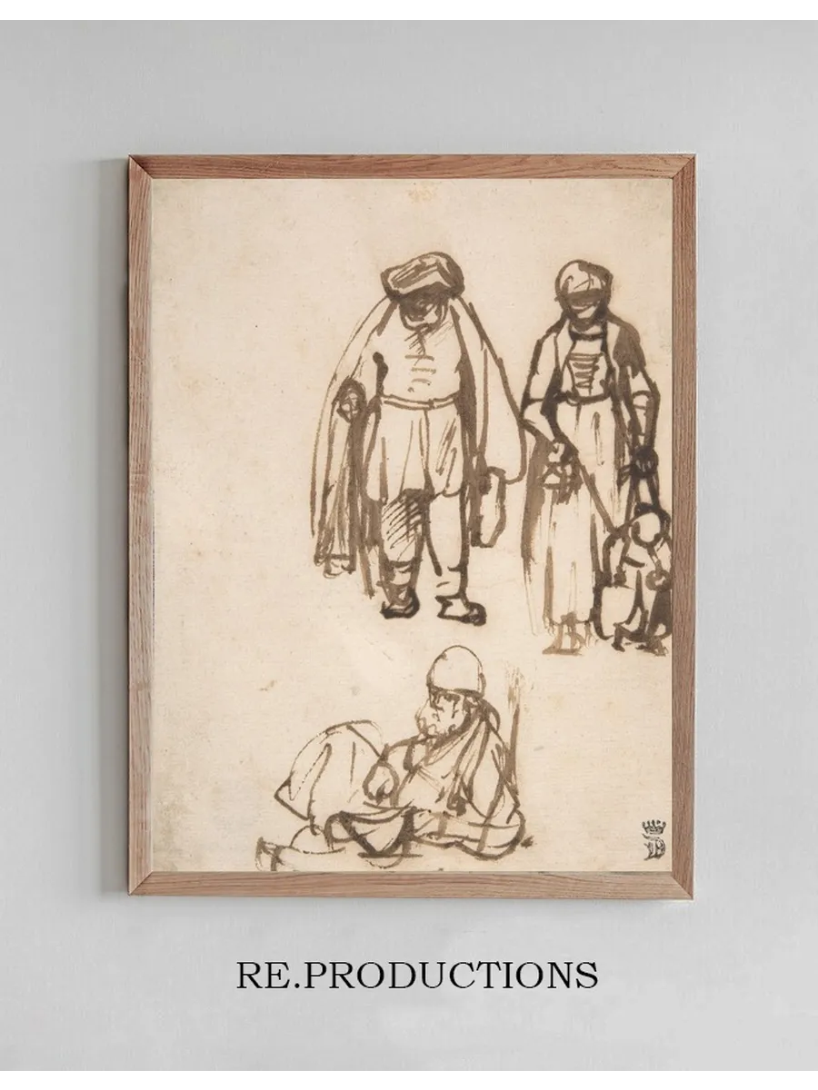 Studies of Two Men and a Woman Teaching a Child to Walk