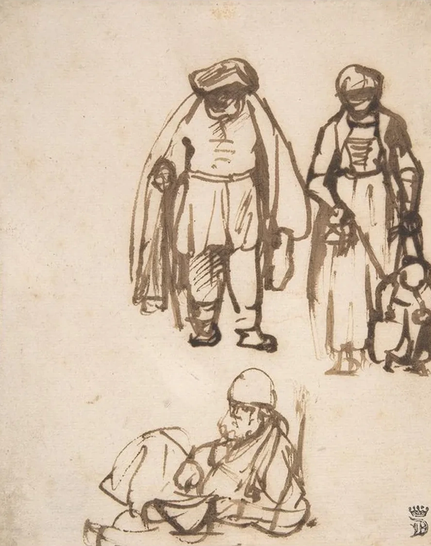 Studies of Two Men and a Woman Teaching a Child to Walk