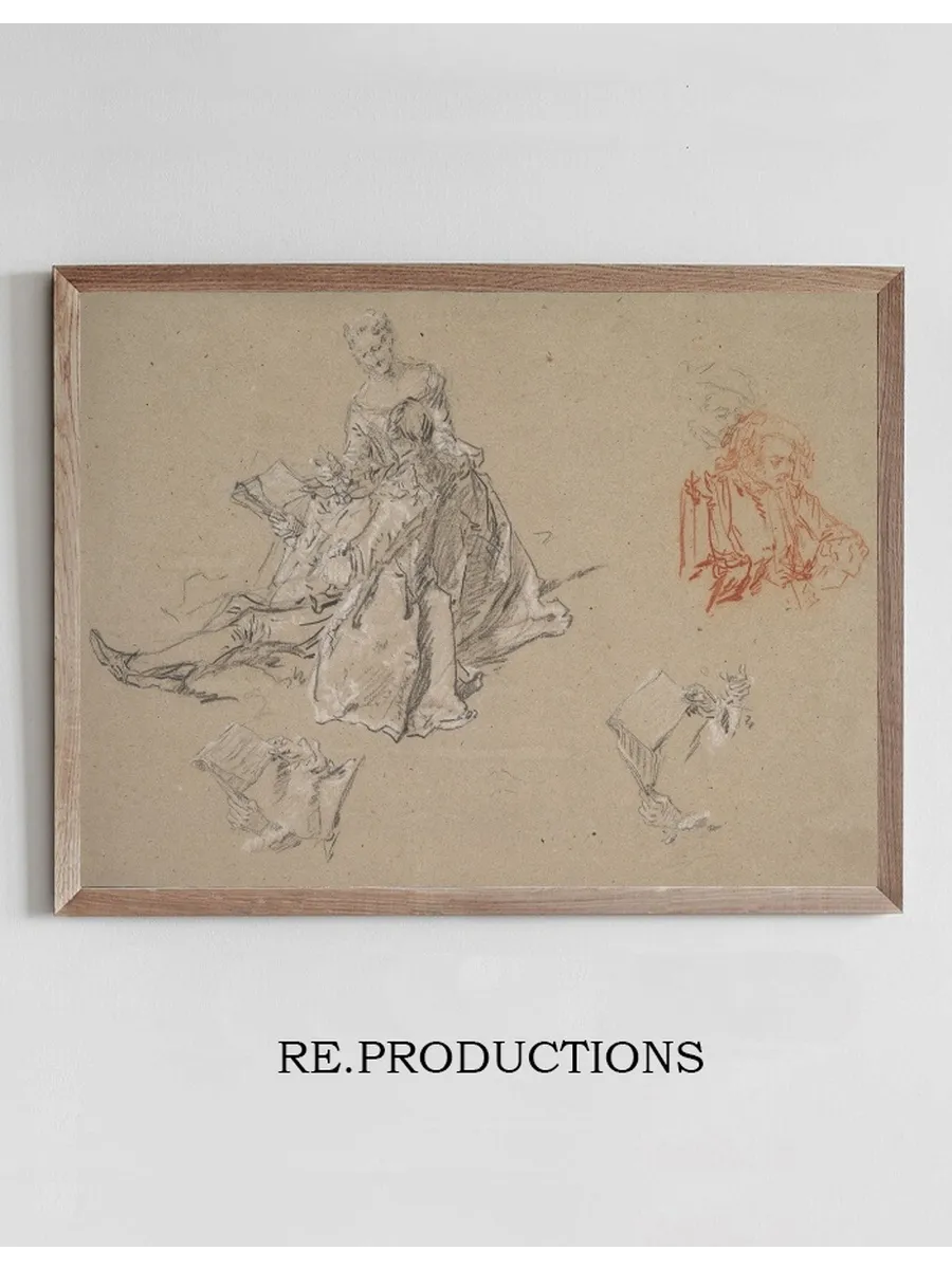 Studies of a Couple Seated on the Ground, Looking at a Songbook