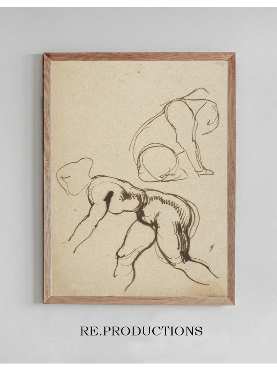 Studies of a Lion and a Female Nude