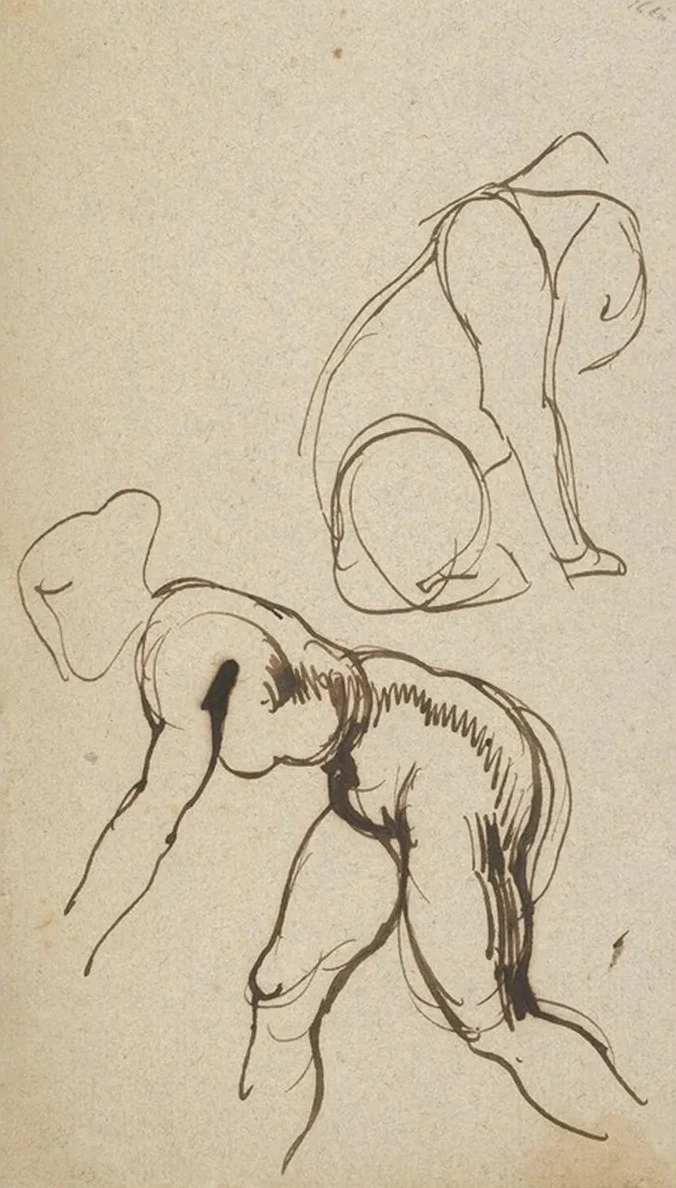 Studies of a Lion and a Female Nude