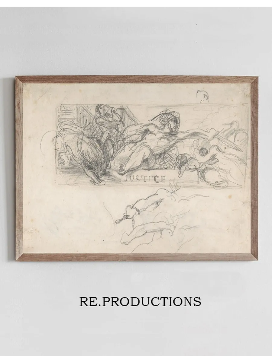 Studies of Allegorical Figures, and Architectural Sketches