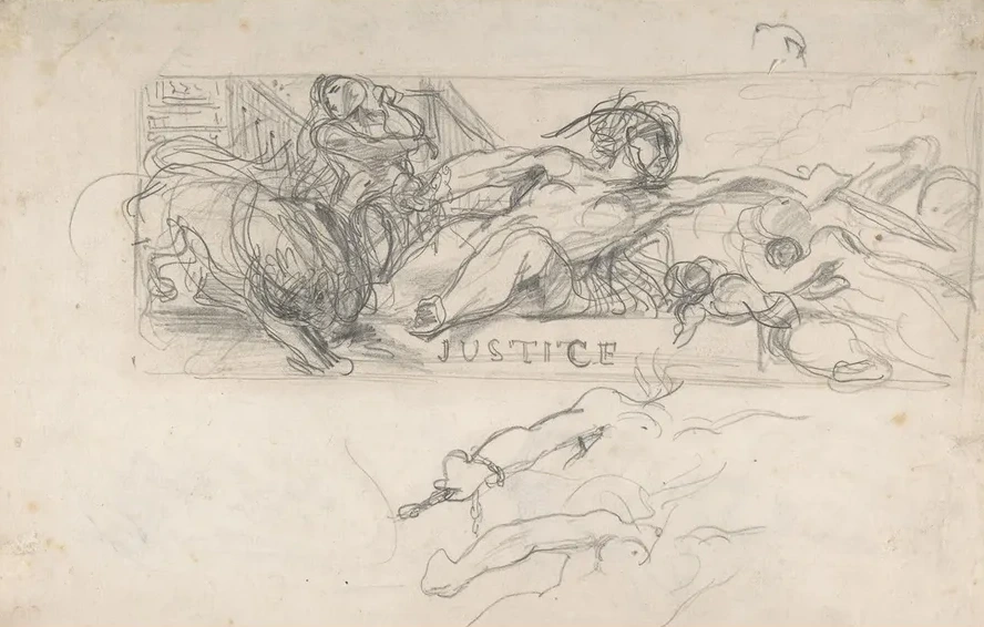 Studies of Allegorical Figures, and Architectural Sketches
