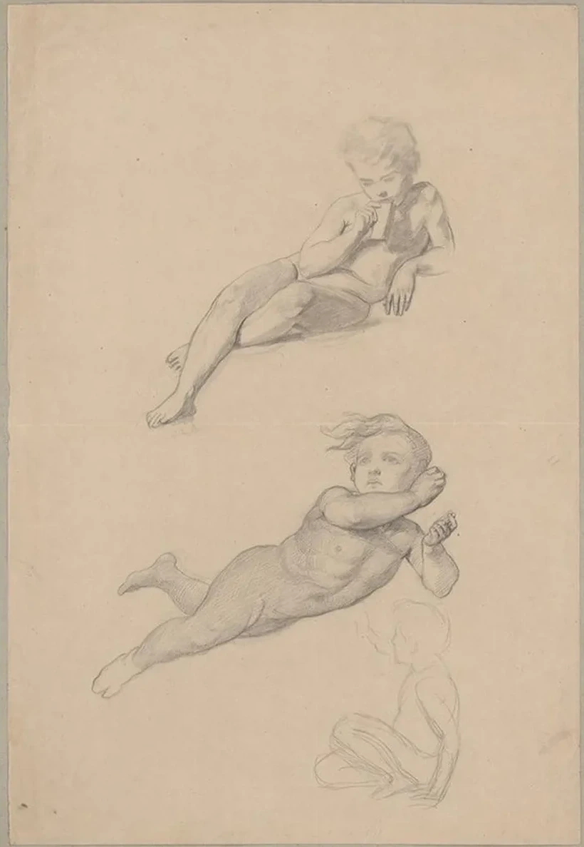 Studies of Boys Nudes to the Ceiling Wedding Procession of Cupid and Psyche