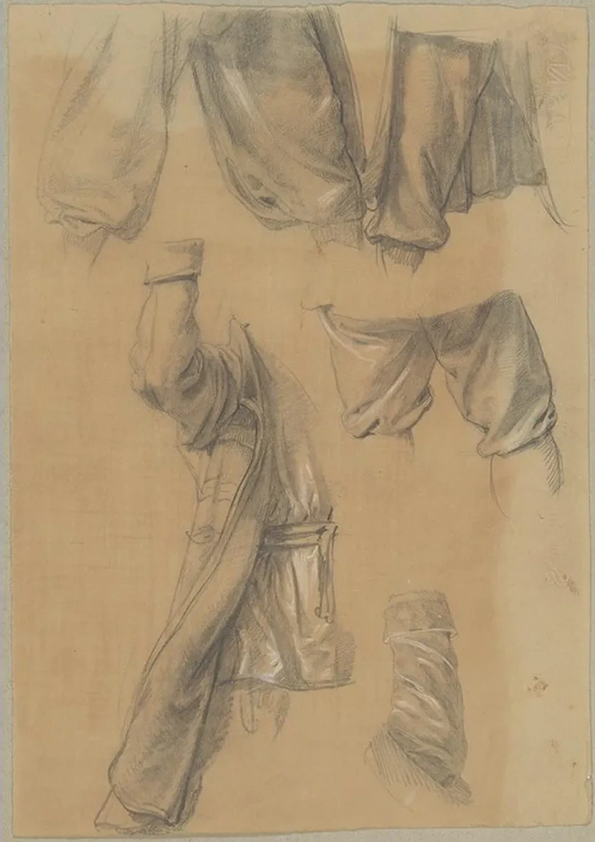 Studies of Clothing Fragments of Assailants to the Painting Martyrdom of St Josaphat Kuntsevych
