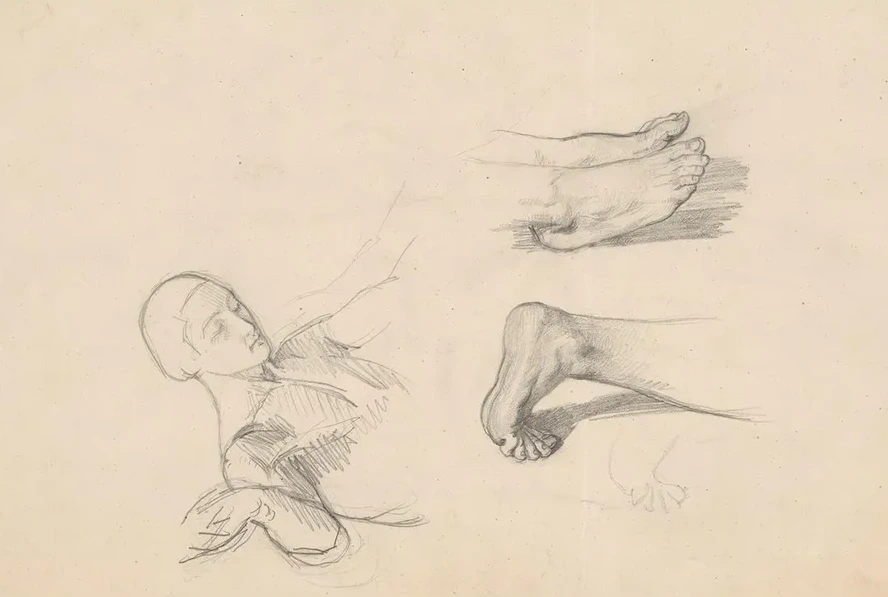 Studies of Feet of Nicodemus and Christ to the Painting Entombment