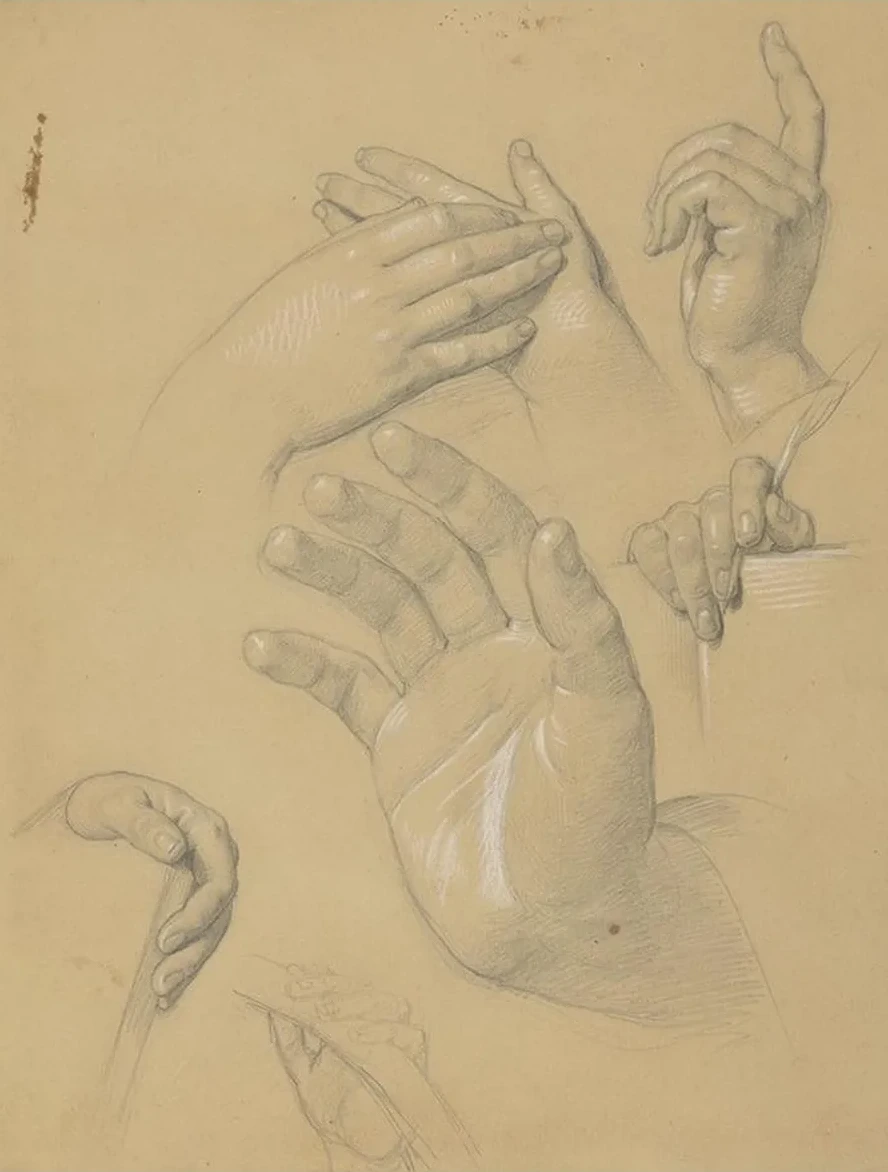 Studies of Hands for the Painting the Immaculate Conception of the Blessed Virgin Mary