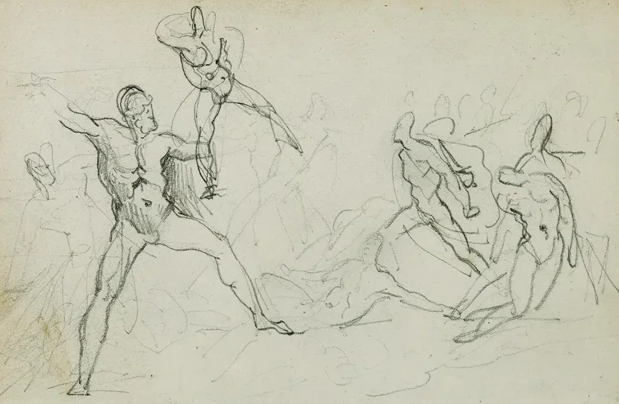 Studies of Nude Men in Combat