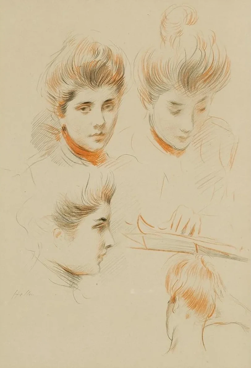 Studies of the Head of a Young Woman