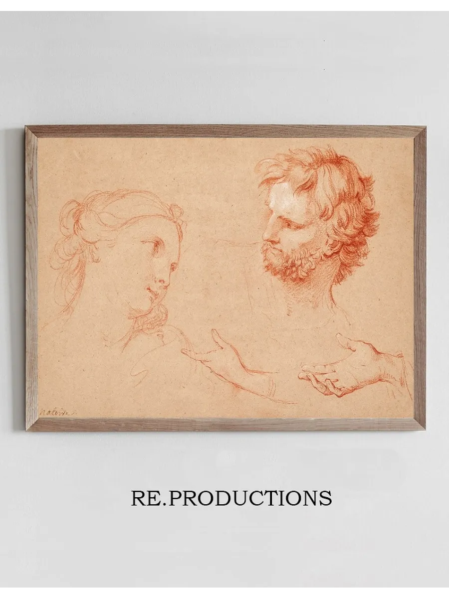 Studies of the Heads of a Woman and of a Bearded Man and Studies of Hands