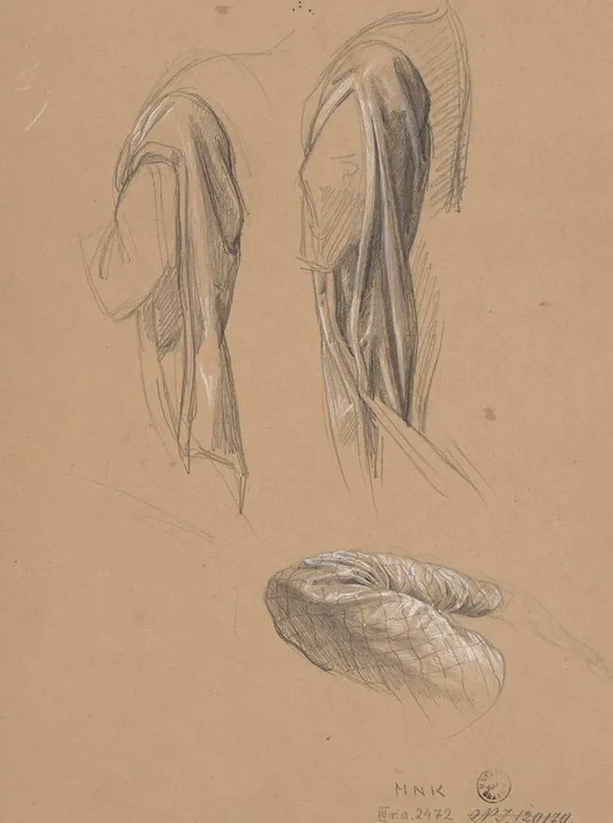 Studies of the Queen's Dress Sleeves for the Painting Queen Jadwiga's Oath