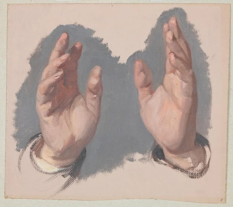 Study (I) of Both Hands of the Bishop to the Painting The Oath of Queen Jadwiga
