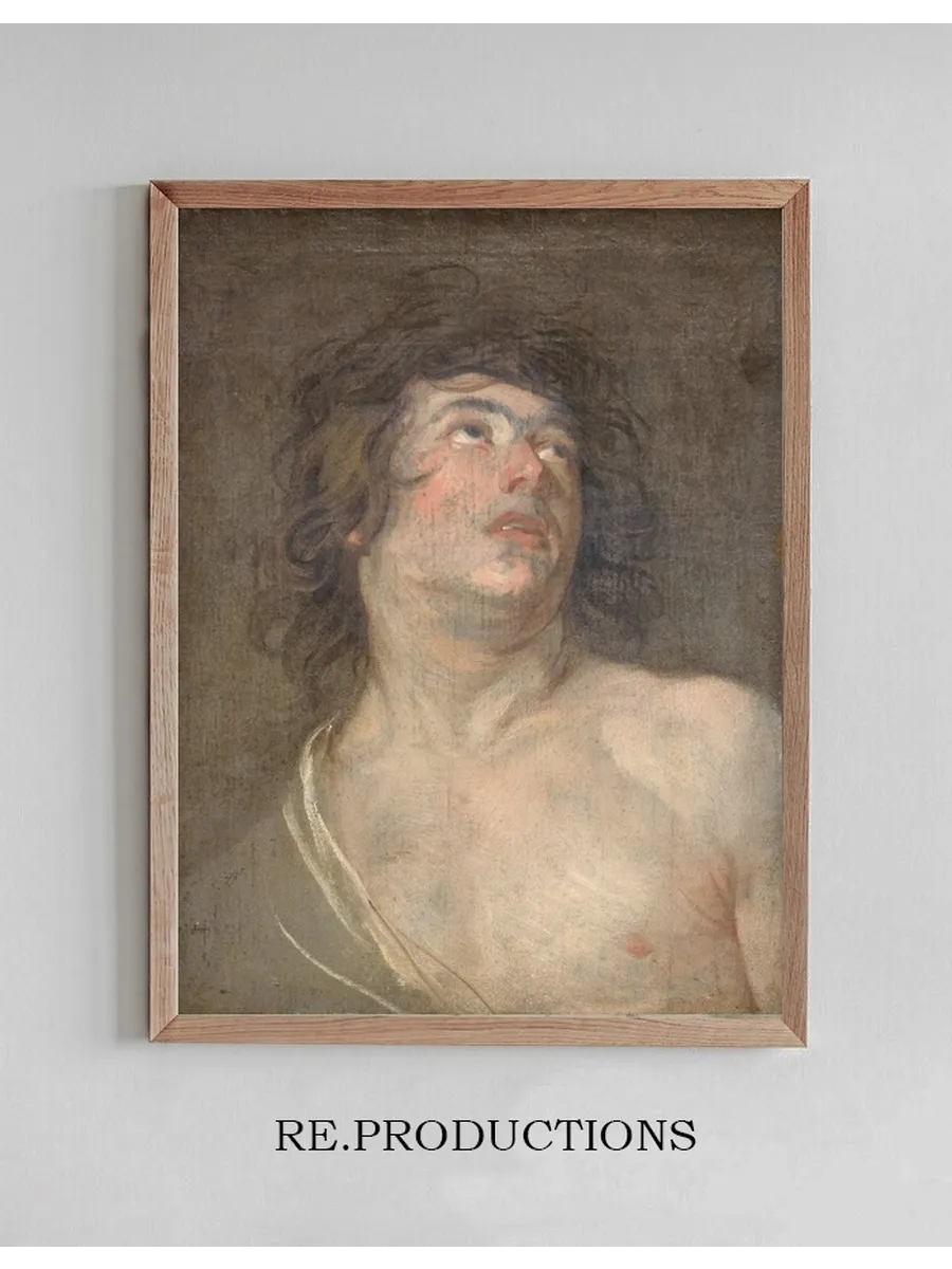 Study Head of a Young Man Looking Upwards. St Sebastian