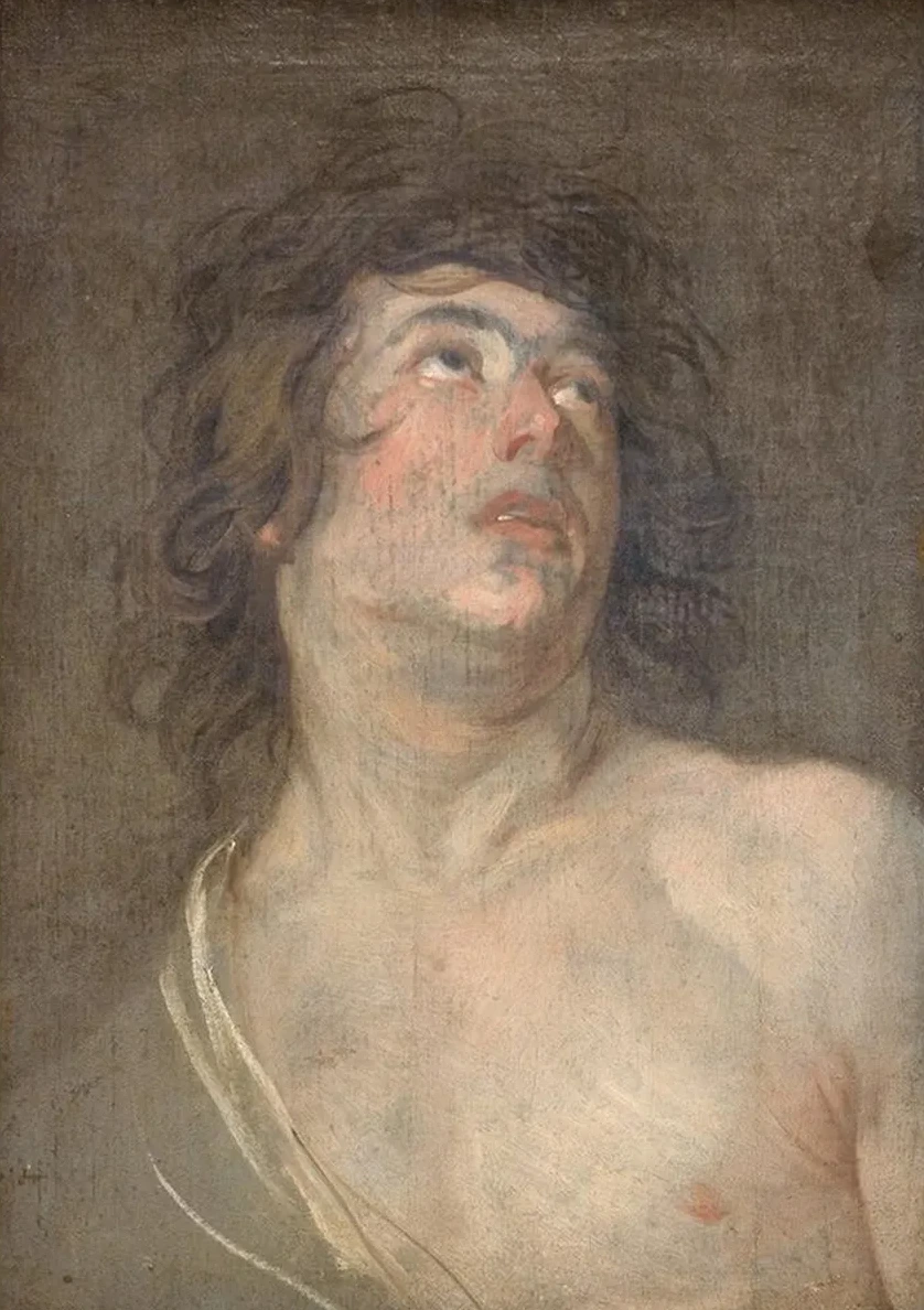 Study Head of a Young Man Looking Upwards. St Sebastian