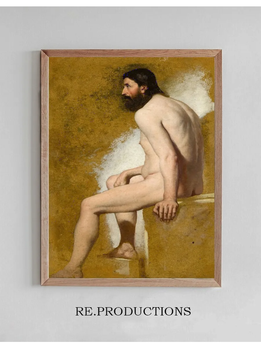 Study Of A Bearded Male Nude