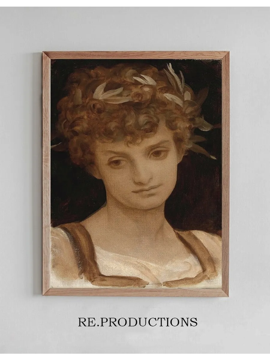 Study Of A Girl's Head, Wreathed In Laurel