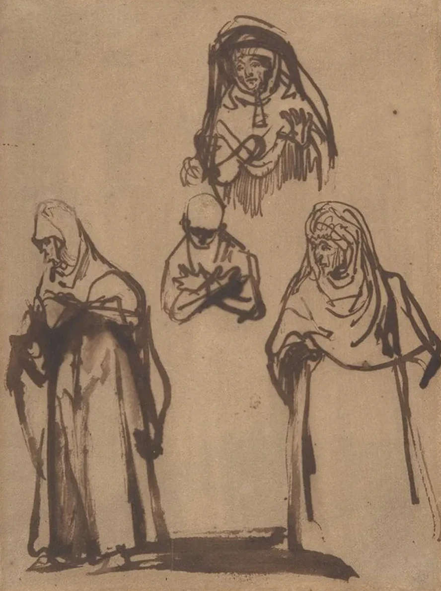 Study Sheet with Three Women and a Boy