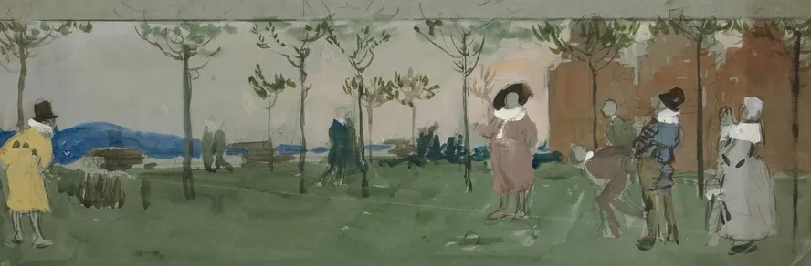 Study for A Game of Bowls (Hotel Amsterdam mural project,1889)