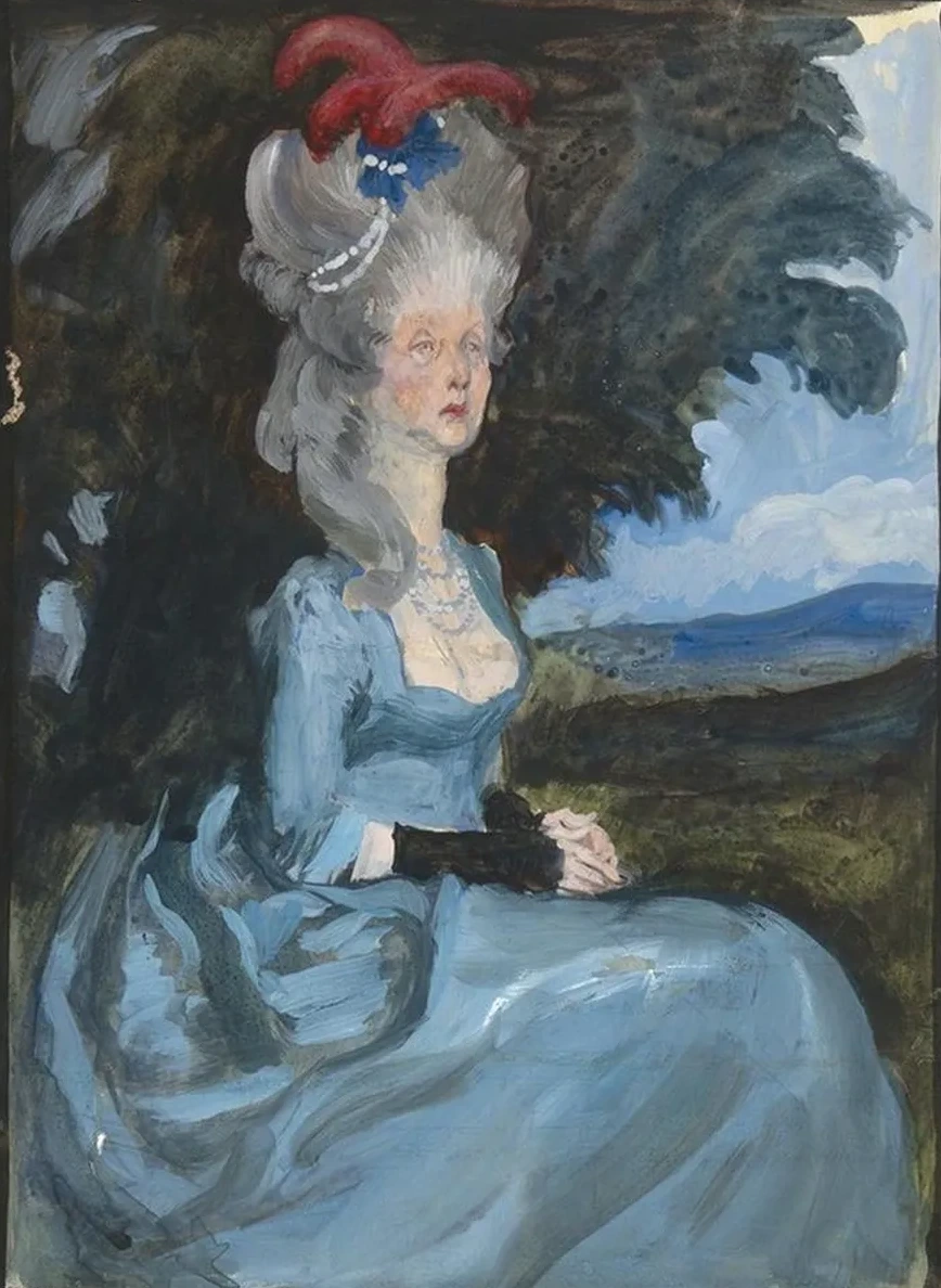 Study for Aunt Pedigree, from Oliver Goldsmith's She Stoops toConquer