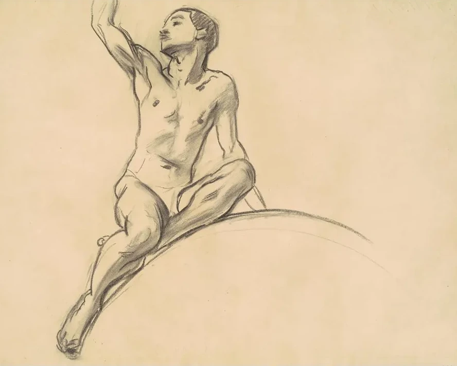 Study for Figure Above Music