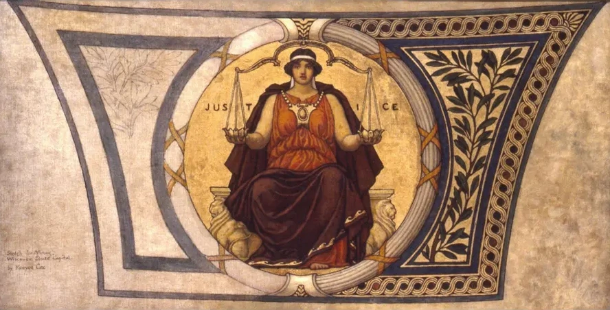 Study for Mosaic, Wisconsin State Capital, Justice