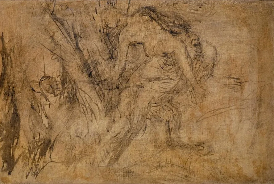 Study for Nymph on the Shoulders of Pan
