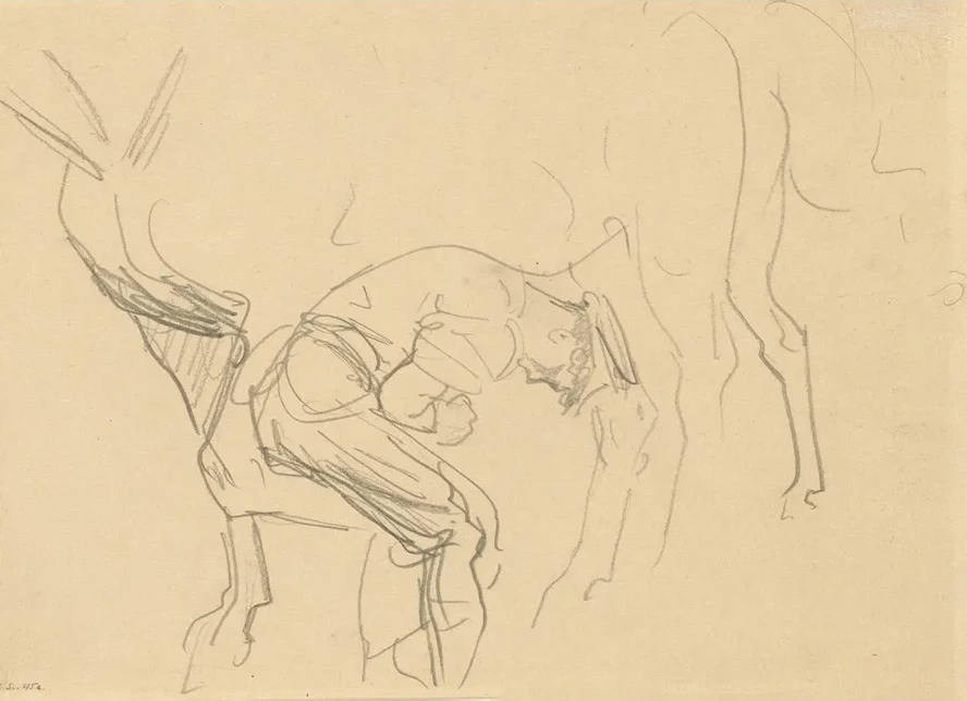 Study for Shoeing Calvary Horses at the Front