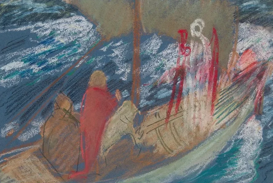 Study for Solomon's Ship in The Quest of the Holy Grail mural series at Boston PublicLibrary