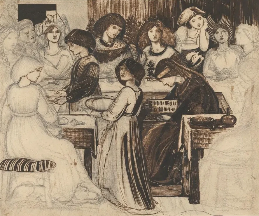 Study for The Wedding Feast of Sir Degrevaunt