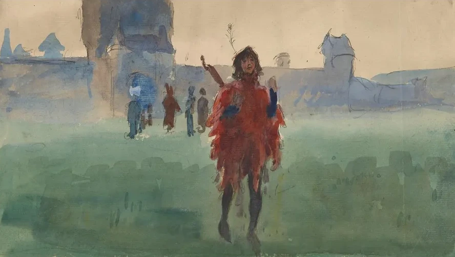 Study for Wandering Minstrel (oilpainting)