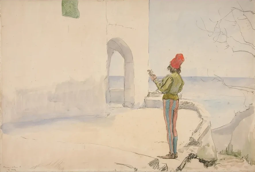 Study for Wandering Minstrel (oilpainting)