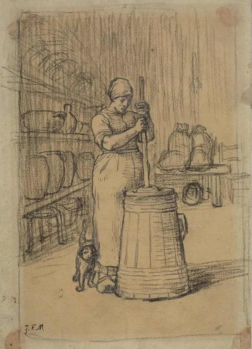 Study for Woman Churning Butter
