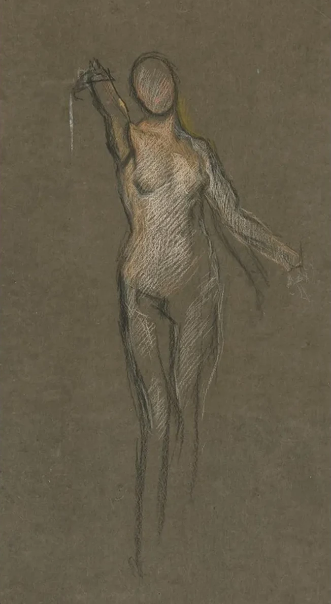 Study for Central Figure in Spirit of Religious Liberty Guiding the Ships Mural at the State Capitol Building