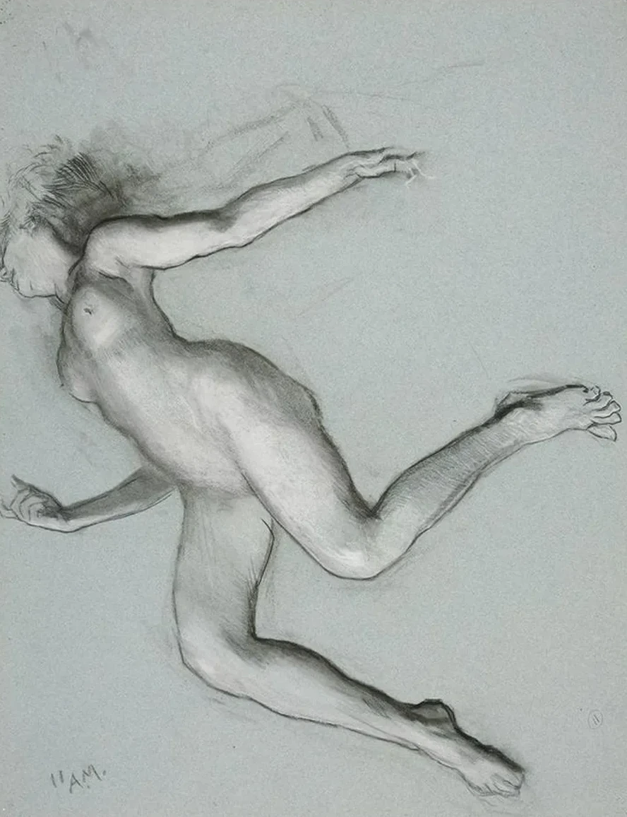 Study for Figure of 11 Am for the Hours Ceiling at the State Capitol Building in Harrisburg,pennsylvania