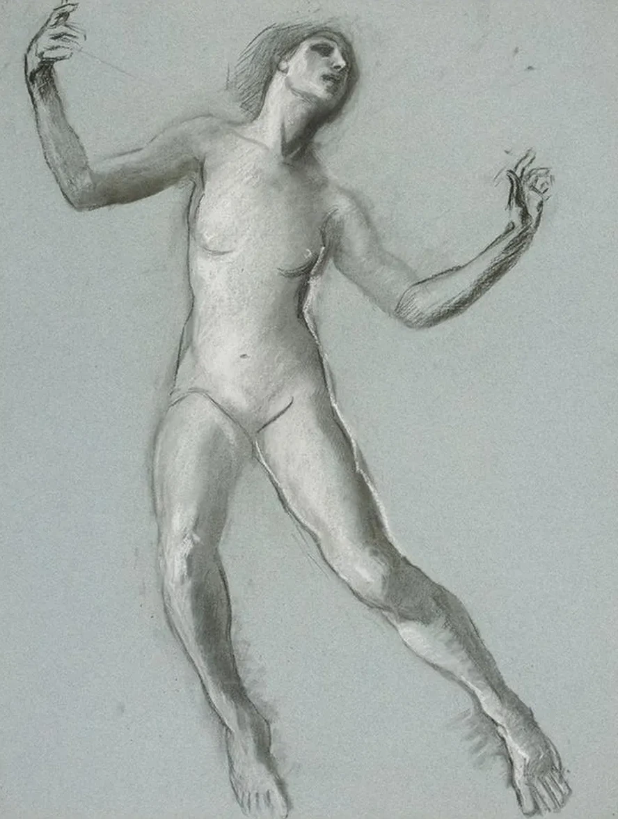 Study for Figure of 12 Noon in the Hours, Mural at the State Capitol Building in Harrisburg, Pennsylvania