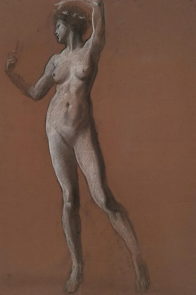 Study for Figure of 3 Pm for the Hours Ceiling at the State Capitol Building in Harrisburg,pennsylvania