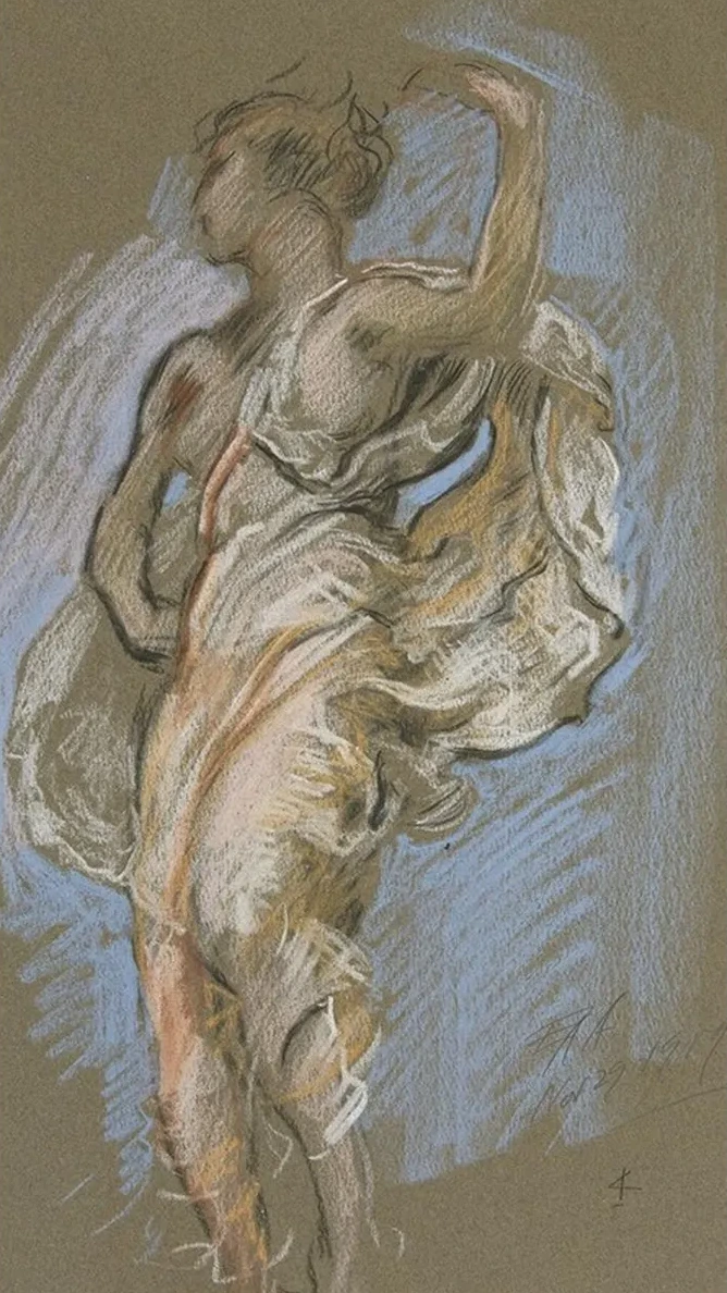 Study for Figure of 4 Pm in the Hours Ceiling at the State Capitol Building in Harrisburg,pennsylvania