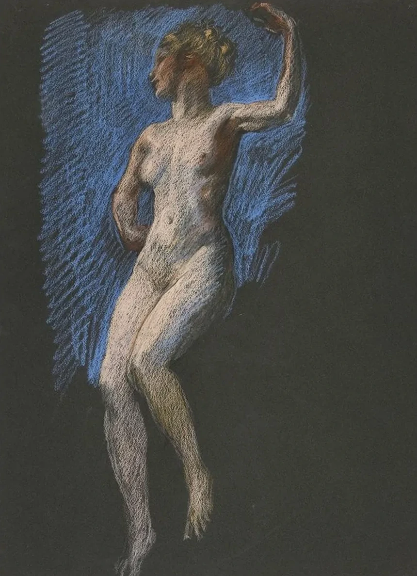 Study for Figure of 4 Pm in the Hours Mural at the State Capitol Building in Harrisburg,pennsylvania