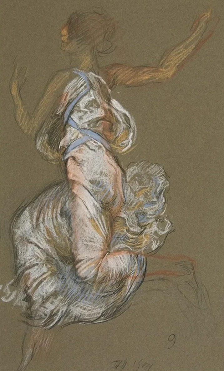 Study for Figure of 9 Am in the Hours Ceiling at the State Capitol Building in Harrisburg, Pennsylvania