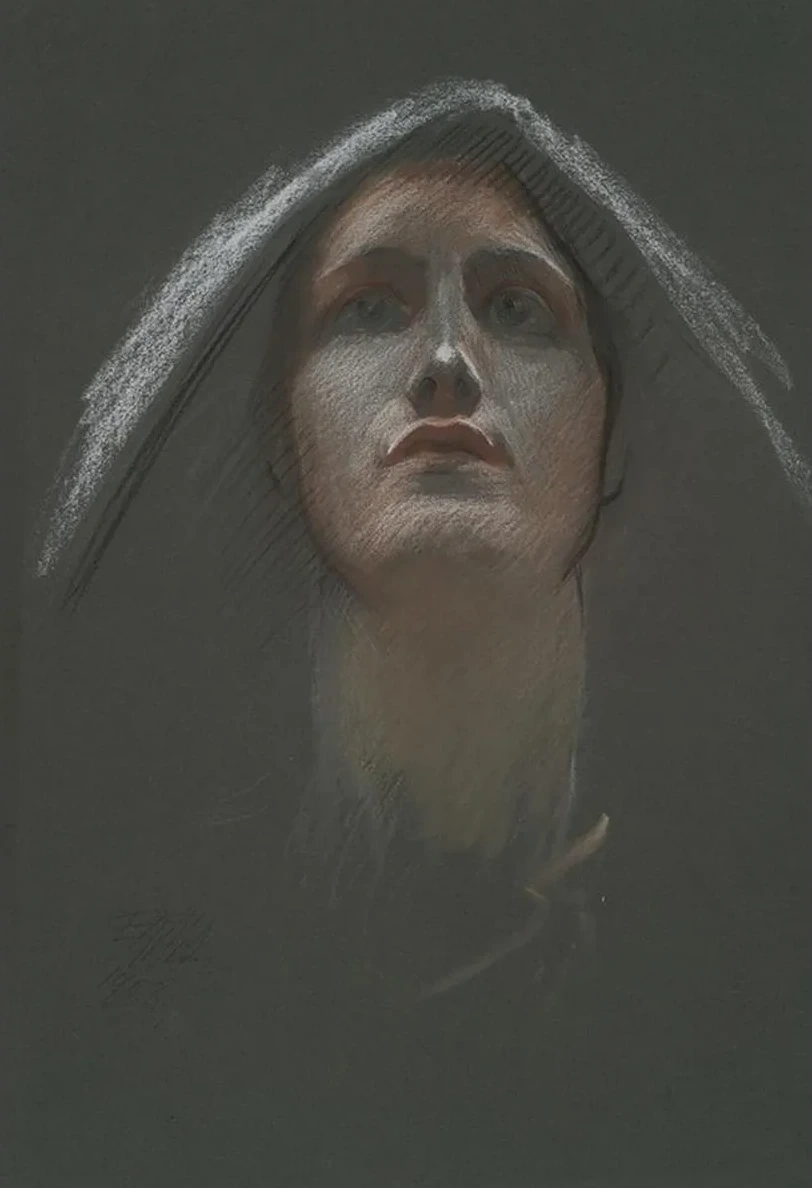 Study for Figure of Religion Rondel in the Rotunda of the State Capitol Building in Harrisburg, Pennsylvania,1