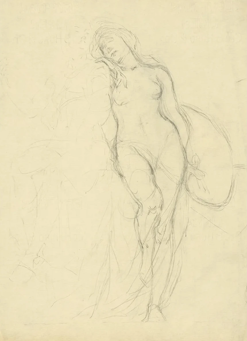 Study for Figures of Sculpture and Painting