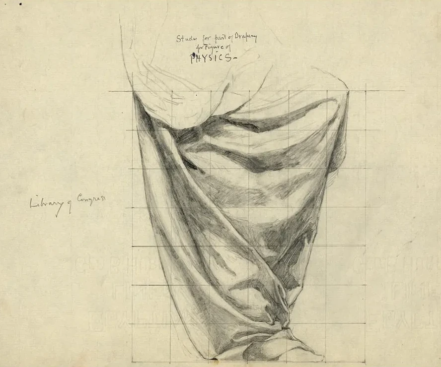 Study for Part of Drapery for Figure of Physics