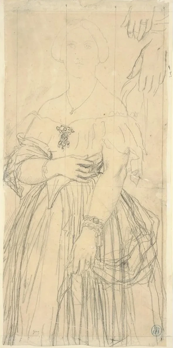 Study for the Dress and the Hands of Madame Moitessier