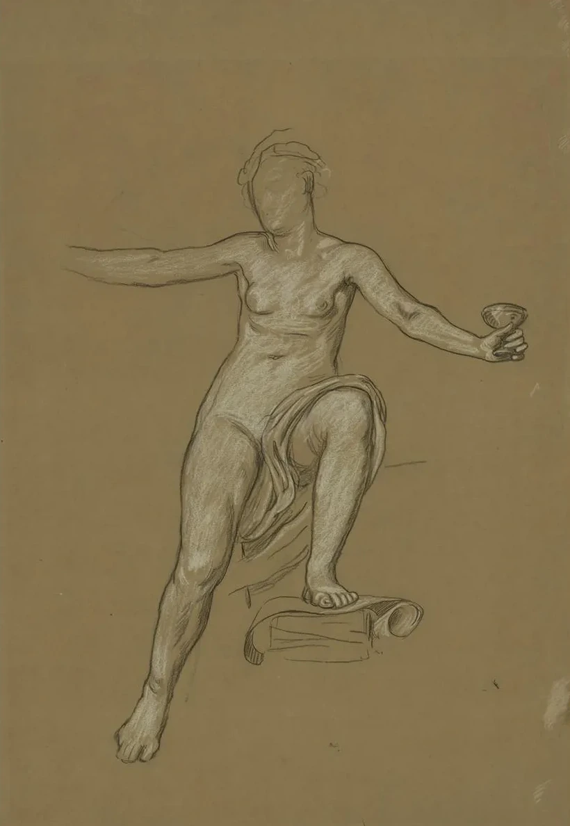 Study for the Central Figure of Anarchy Holding a Chalice