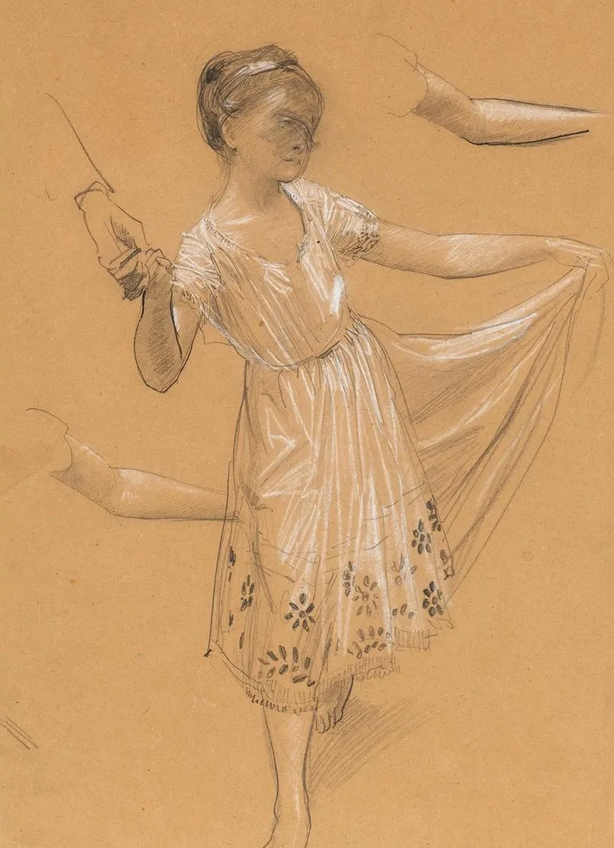 Study for the Dancing Little Girl from the Ceiling Painting Der Tanz
