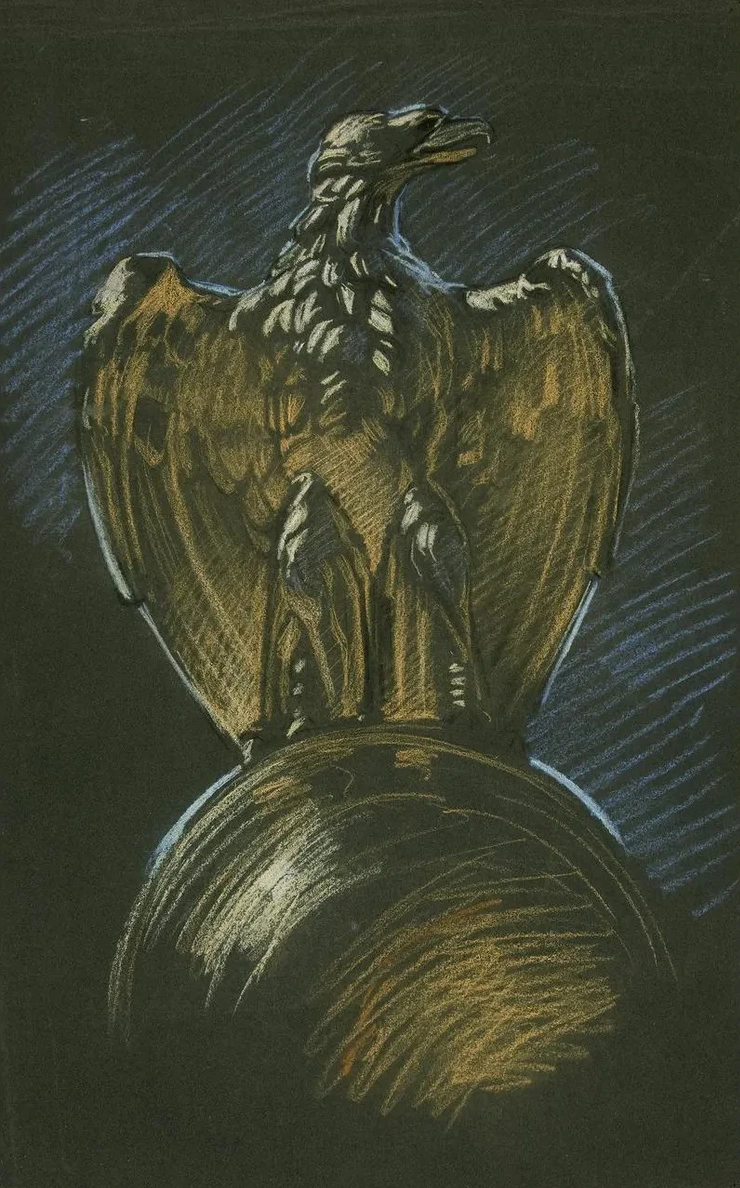 Study for the Eagle Column Decoration in Apotheosis of Pennsylvania Mural at the State Capitol Building in Har