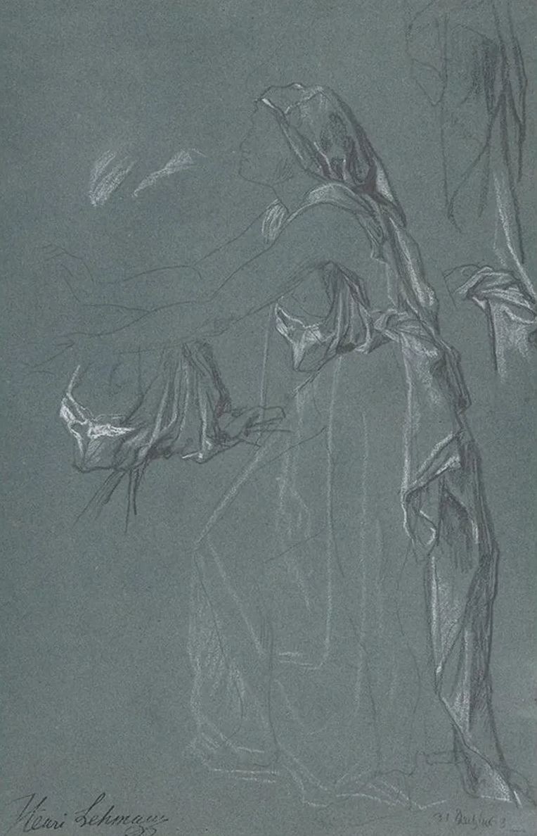 Study for the Figure of Sarah in the Now - Lost Painting,tobias Brings His Bride Sarah to the House of His Fathe